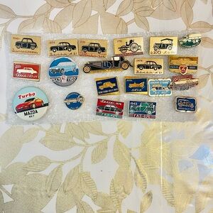 VTG Lot Of 20 Car Badges Soviet  Era USSR Volga, GAZ, ZAZ, Mazda, Bugatti
